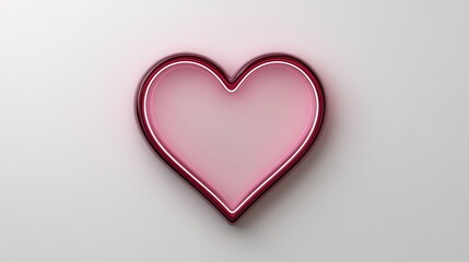 Obraz premium Pink Heart Graphic with Red Outline on Light Gray Background