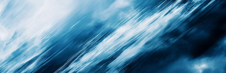 Abstract Motion Blur in Blue Tones, Dynamic Sky and Cloud Streaks Background