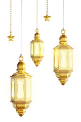 Obraz premium old lantern on white background Ornament Ramadan