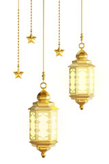 Obraz premium old lantern on white background Ornament Ramadan