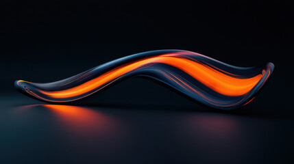 Dark background, flowing light in the shape of an S-shaped curve from top left to bottom right