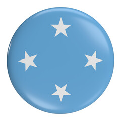 Obraz premium Micronesia round flag icon with transparent background 