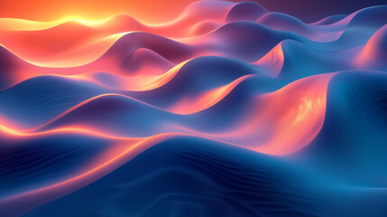 Fototapeta premium A blue and orange ocean with waves