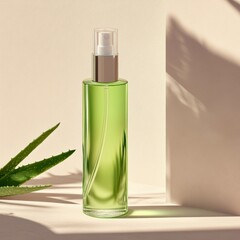 Aloe Vera Gel Infused Facial Mist Bottle with Soft Shadows