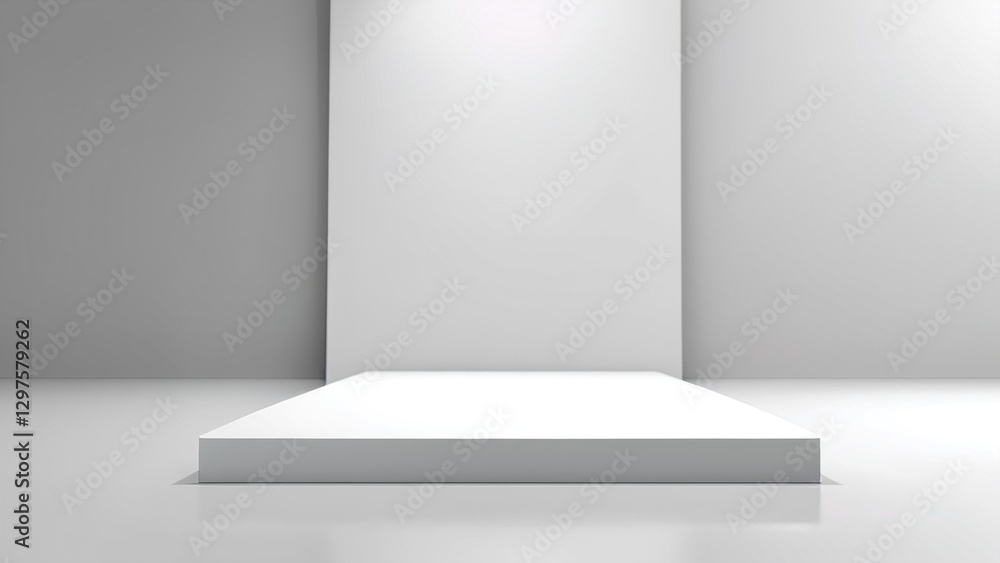 Poster minimalist studio display space with clean white background
