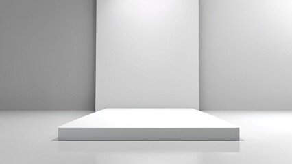 Minimalist Studio Display Space with Clean White Background