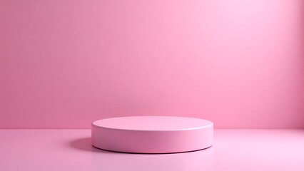 Round Display Platform on Pink Background for Studio Photography