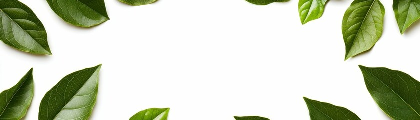 Obraz premium Lush Green Leaves Border Frame for Organic and Natural Aesthetic Design Element Projects