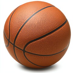Fototapeta premium A close-up view of a basketball showcasing its textured surface and distinctive lines, ideal for sports and recreation-themed projects, highlighting the essence of basketball.
