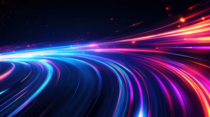 Abstract background with colorful light streaks on a dark backdrop