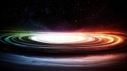 Obraz premium Cosmic Galaxy Landscape Abstract Space Art Nebula Starry Night Colorful Stripes Dynam