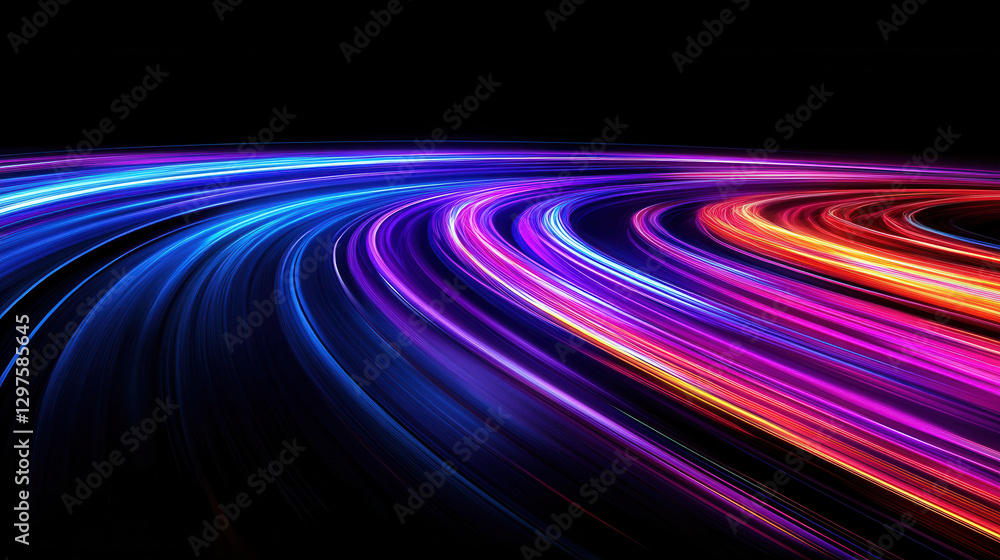 Poster a vibrant background featuring colorful light trails in an abstract composition