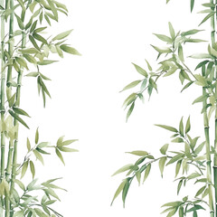 Illustration of a watercolor bamboo tree
