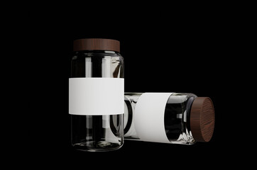 Mockup bottle and glass Isolated Products Photo