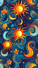 Fototapeta premium Cosmic Swirls Vibrant Celestial Patterns in the Night Sky