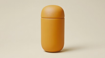 A sleek, modern orange container on a neutral background, showcasing minimalist design