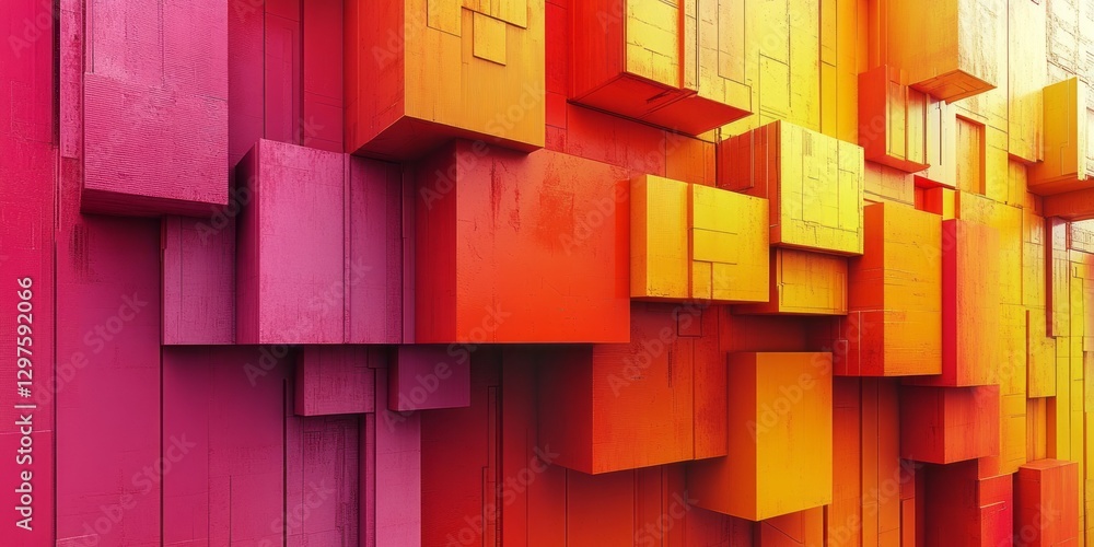 Poster abstract colorful cubes create an interesting geometric textured background