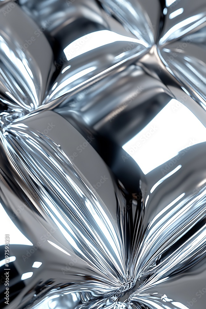 Aufkleber chrome padded pattern metallic texture with elegant light reflections