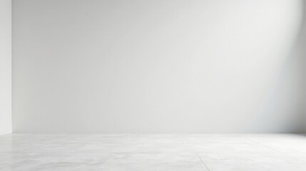 Empty Room with White Walls and Light Grey Floor, Ideal for Design Mockups and Presentations