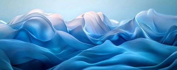 Obraz premium Captivating Blue Waves Shimmering in Soft Light, Generative AI
