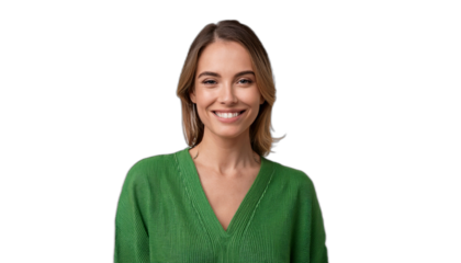 Portrait of a smiling person wearing green outfit