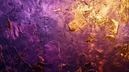 Abstract texture with gold highlights and violet gradient backdrop