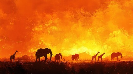 A mesmerizing tapestry of fiery oranges, yellows, and reds in layered hues, evoking a sunset's intense vibrancy. The uppermost layer radiates with warmth, inviting exploration into its dynamic contras