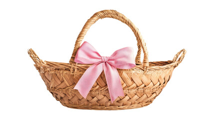 wicker basket isolated on white background