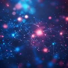 Template for science and technology presentation. Plexus style background.