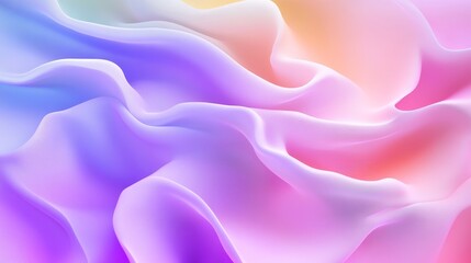 Obraz premium Colorful abstract waves of fabric-like textures in soft pastel shades creating a dreamy atmosphere