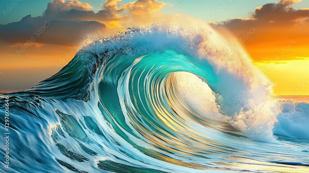 Poster background image of colorful waves