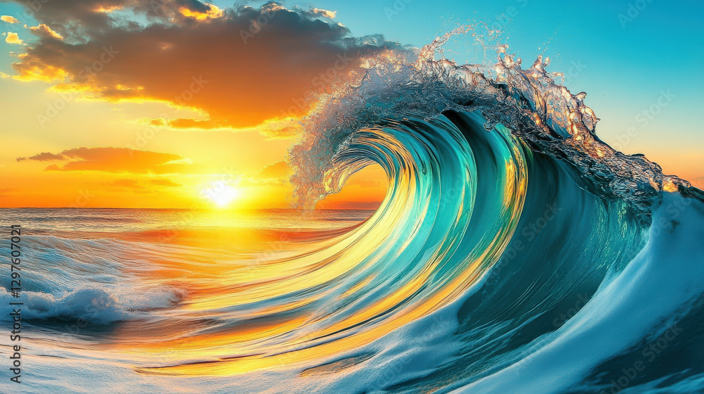 Poster background image of colorful waves