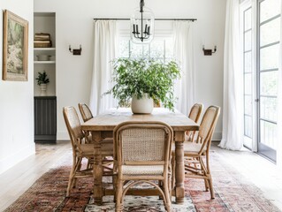 Modern Farmhouse Dining Room with Cottage Character
