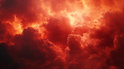 Fiery sky, storm clouds, dramatic backdrop