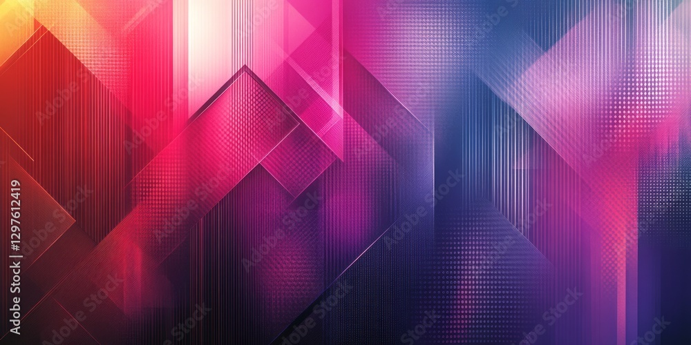 Poster abstract shapes create geometric patterns with vibrant color gradients