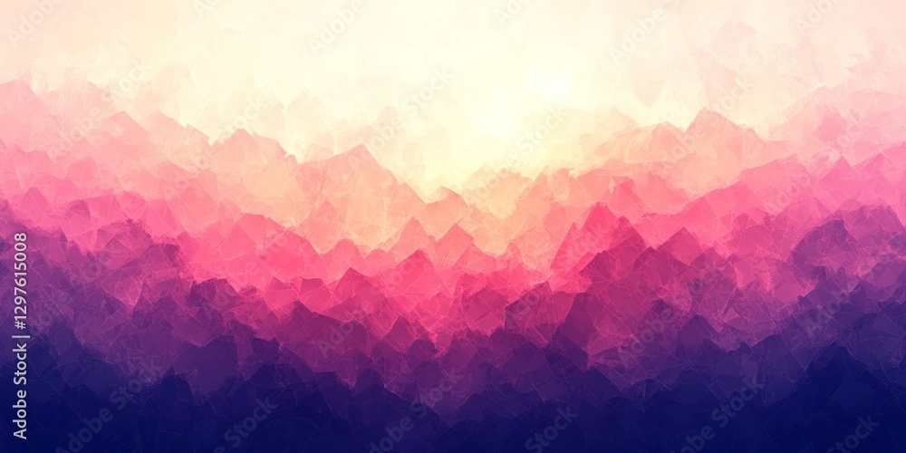 Poster abstract mountain range with gradient color scheme illustration