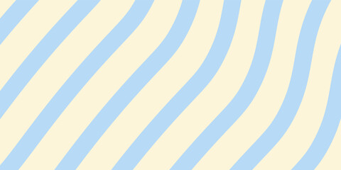 Modern horizontal background with colorful waves. Trendy vector illustration in style retro 60s 70s. Pastel colors abstract modern