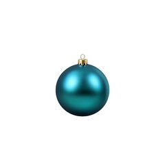 shiny teal Christmas ornament with gold cap, perfect for festive decor
