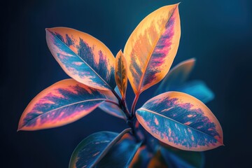 Vibrant Tropical Leaves: A Close-Up of Colorful Foliage