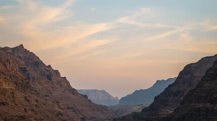 Fototapeta premium Majestic Canyon Landscape Dramatic Sunset Rugged Mountains Desert Scenery