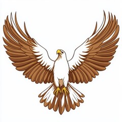 Obraz premium Majestic Eagle with Outstretched Wings and Dynamic Feather Detail