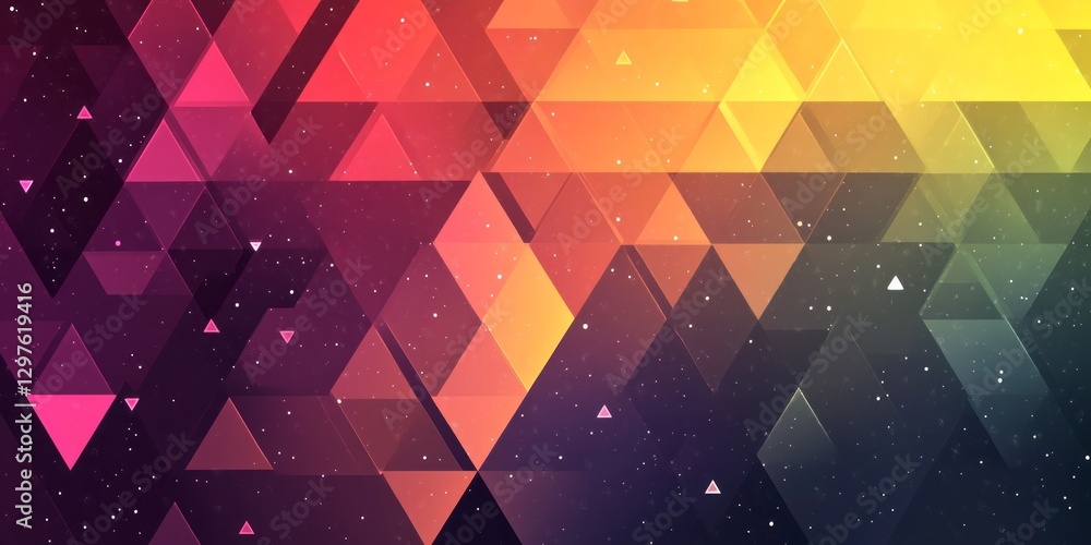Aufkleber abstract geometric pattern features triangles and starry background elements