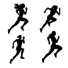 running sport silhouette vector