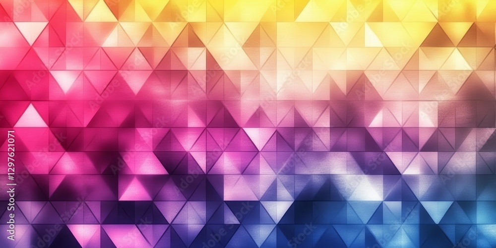 Poster colorful abstract geometric background features layered triangles and gradients