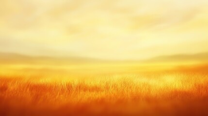 Fototapeta premium A hot summer sky background with warm golden orange and yellow blurred field, 8k image