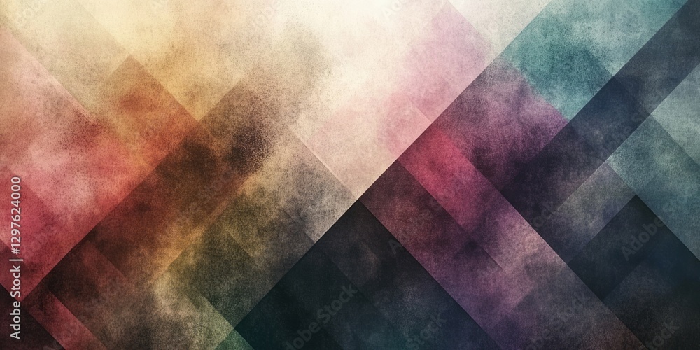 Poster abstract colorful geometric background with intersecting bands and textured surfaces
