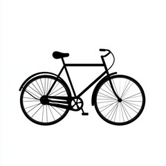 Obraz premium Black and white illustration of a classic bicycle on a white background. Simple line drawing of a vintage bicycle
