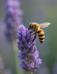 Fototapeta premium The Busy Bee: The Beauty and Vitality of Nature's Worker