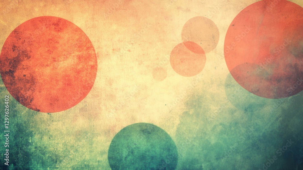 Poster retro nostalgic patterns in soft pastel tones