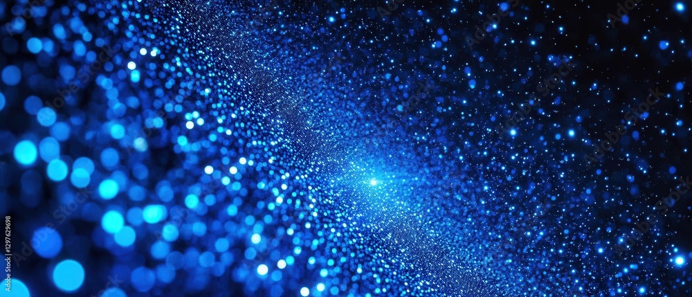 Poster shimmering blue glittering lights abstract background capturing depth and sparkle creating a magical